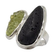 Anillo adaptable con lava volcánica y olivina